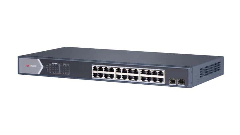 Hikvision DS-3E0526P-E/M 24 Port Gigabit Unmanaged PoE Switch, 24x Gigabit PoE port, 2x Gigabit SFP fiber optical port thumbnail 5