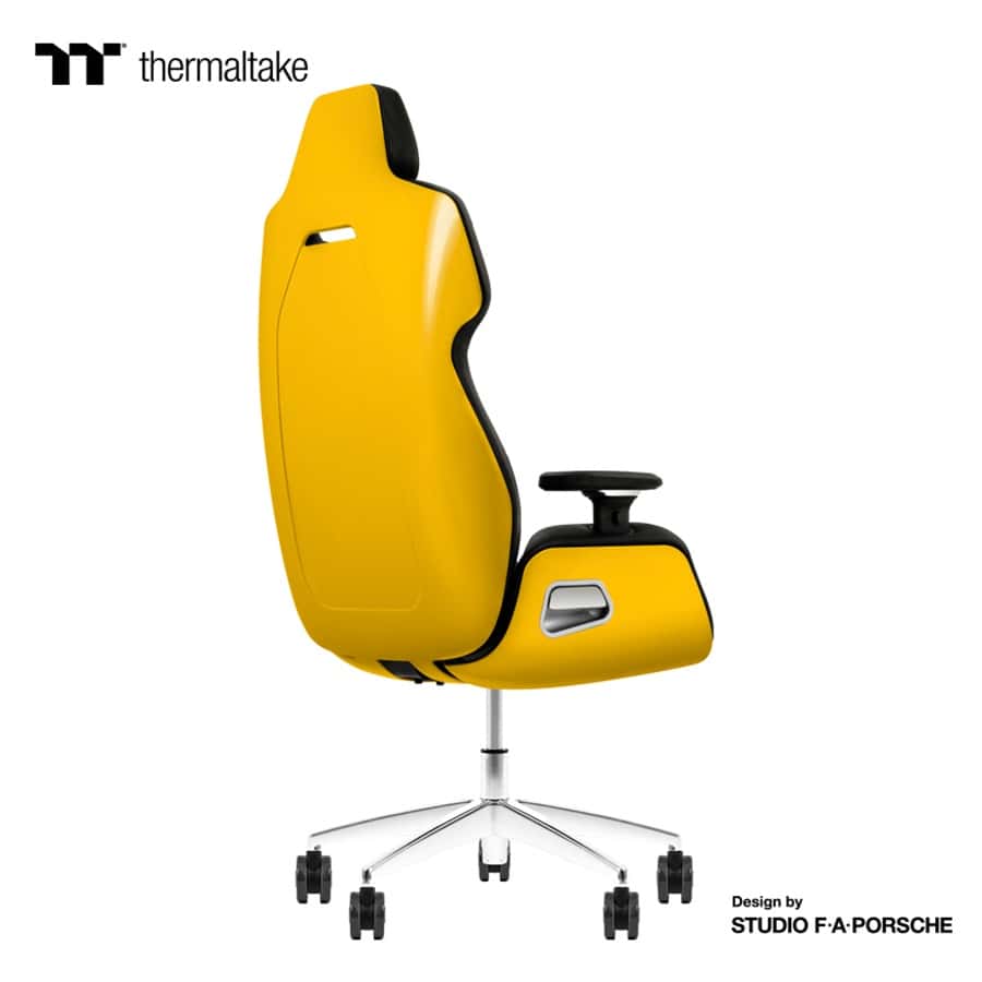 Thermaltake Argent E700 Real Leather Gaming Chair, Design by Studio F. A. Porsche, 4D Adjustable Armrests, Wire-Control Mechanism, 4 Gas Lift-Sanga Yellow thumbnail 6
