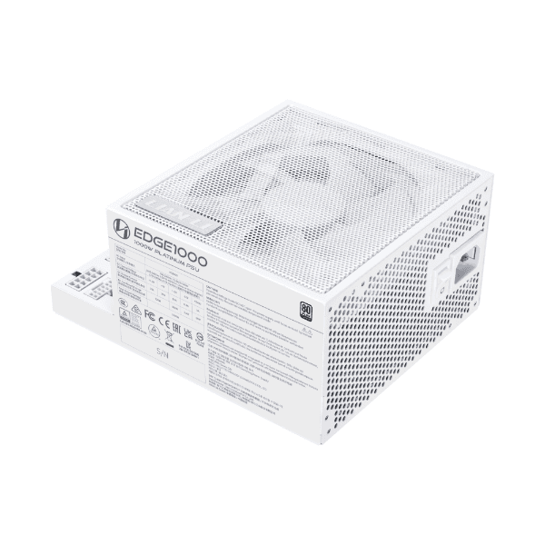 Lian-Li EDGE GOLD Fully Modular Power Supply, 1000W Power, 80 PLUS Gold Efficiency, 120mm FDB Fan Type, Active PFC, ATX 3.1 Form Factor, 2400 RPM Fan Speed, White | EG1000G.WH00 thumbnail 2
