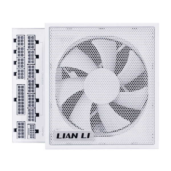 Lian Li EDGE 850 Fully Modular Power Supply, 850W, L-Shape Design, 80 Plus Platinum, 120mm FDB Fan, ATX 3.0 & 3.1 Compliant, PCIe 5.1 Support, Active PFC, White | EGO850 WHITE thumbnail 2