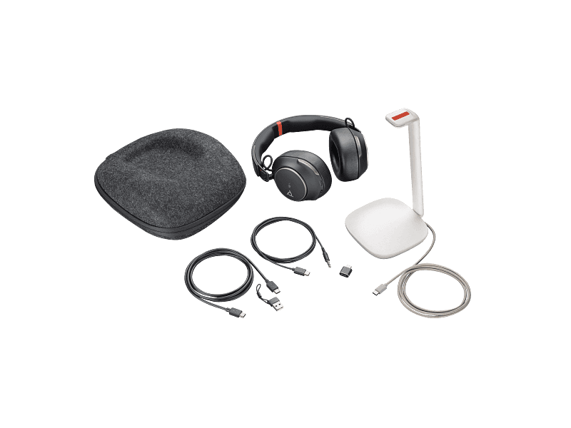 HP Poly Voyager Surround 85 UC Microsoft Teams Certified USB-C Headset +USB-C/A Adapter +Charging Stand, Boomless Bluetooth | 8G7T8AA thumbnail 3