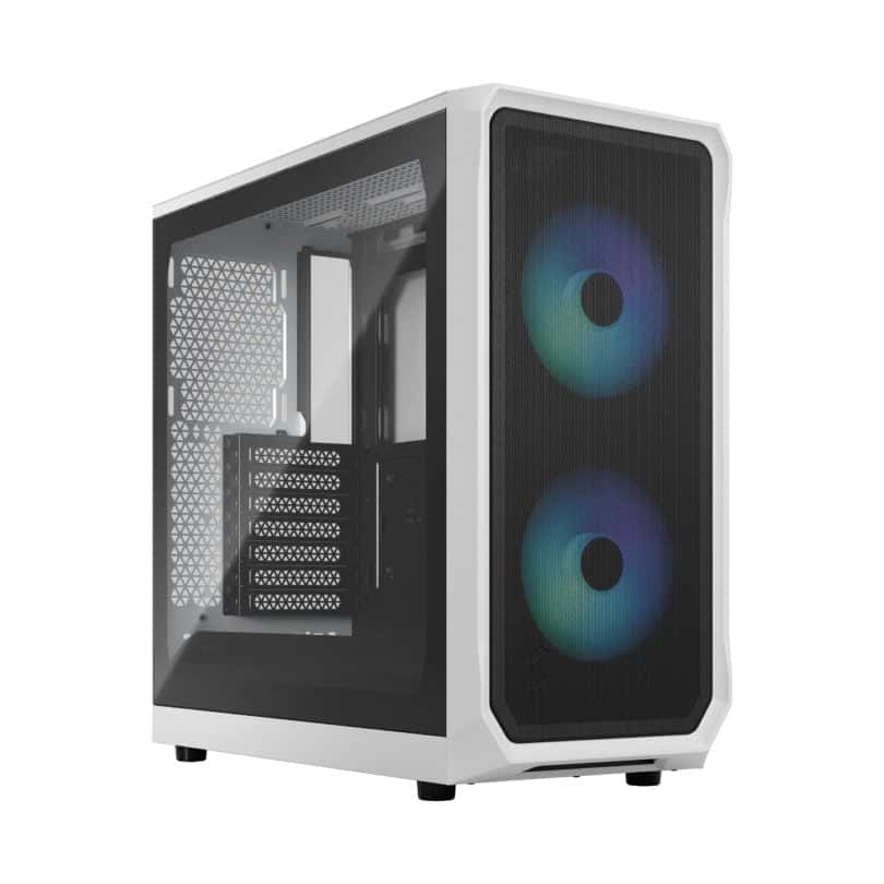 Fractal Design Focus 2 RGB TG Clear Tint ATX PC Case, Temp Glass Side Panel, Mesh Design Front, High Airflow, Up to 6x120mm Fan &amp; Up to 360mm Radiator, Smart Config, 2xUSB 3.0, White | FD-C-FOC2A-04 thumbnail 7