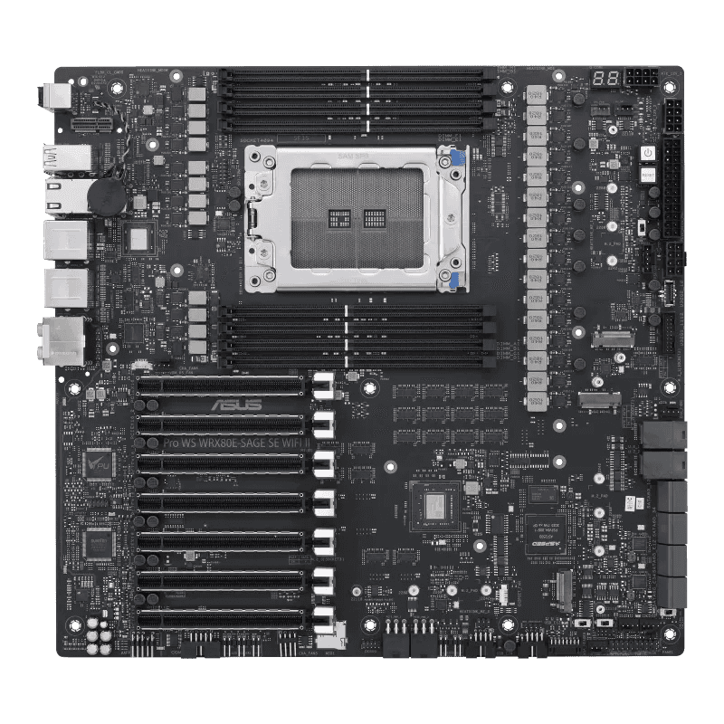 ASUS Pro WS WRX80E-SAGE SE WIFI II sWRX8 E-ATX Motherboard, AMD WRX80 Chipset, 8x DDR4, 2048GB Max Capacity, Intel Dual 10Gb Ethernet, 7x PCIe 4.0/3.0 x16, WIFI 6E, USB 3.2 Type-C | 90MB1E60-M0EAY0 thumbnail 10