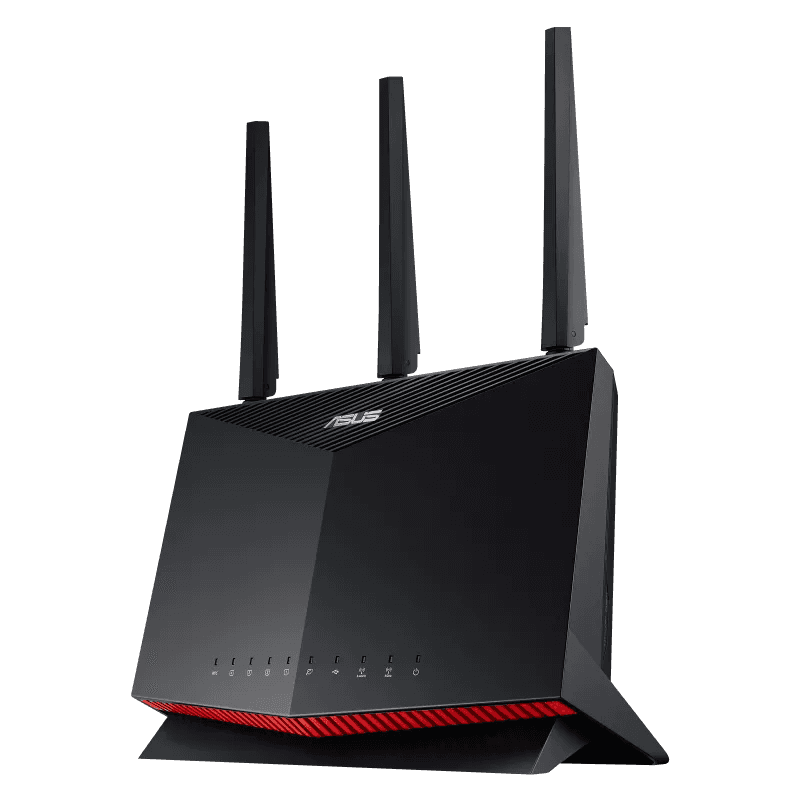 Asus RT-AX86U AX5700 Dual Band WiFi 6 Gaming Router, WiFi 6 802.11ax, 1.8 GHz Quad-Core, 1GB RAM, 2500 sq ft, NVIDIA GeForce, 2.5G Port, Gaming Port, Adaptive QoS - Black I 90IG05F1-MU2G10 thumbnail 5