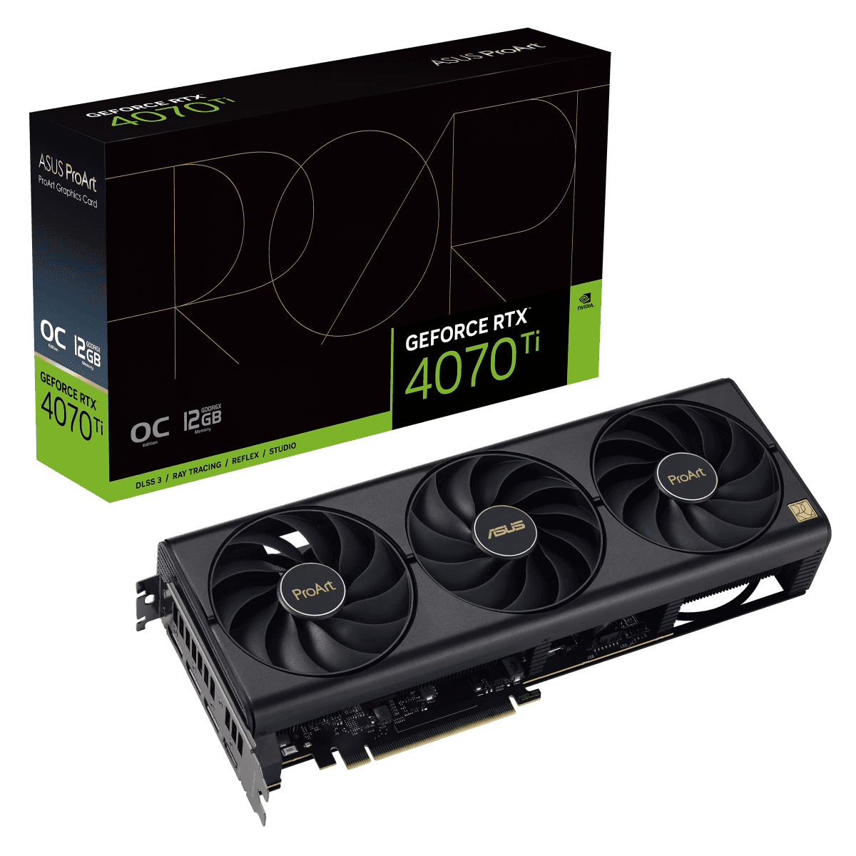 ASUS ProArt GeForce RTX 4070 Ti OC Graphics Card, 12GB GDDR6X 192-bit Memory, 2730 MHz Boost Clock, 7680 CUDA Cores, 21 Gbps Memory Speed, PCI Express 4.0, HDMI / DP | 90YV0J30-M0NA00 thumbnail 12
