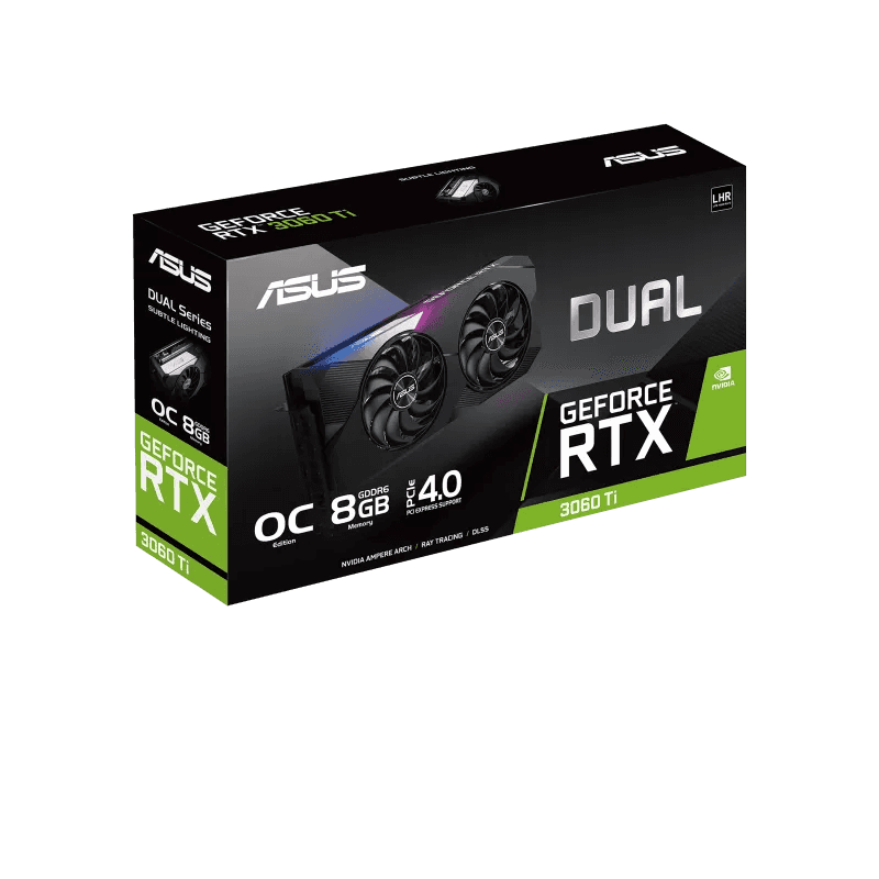 Asus Dual GeForce RTX 3060 Ti OC V2 DUAL-RTX3060TI-O8G-V2 8GB GDDR6 Graphics Card, 256bit, 1710 MHz, PCIe 4.0, 2x HDMI, 3x DisplayPort (LHR) | 90YV0G1J-M0NA00 thumbnail 6