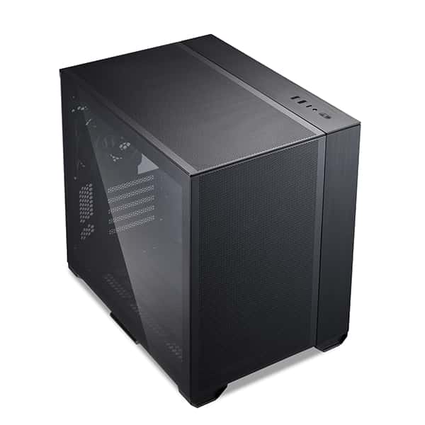 Lian Li O11 Air Mini ATX Mini Tower Computer Case, Tempered Glass, Radiator Support Up to 280mm, 5/7 Expansion Slots, Front 2x140mm PWM Fan, Aluminum Panel, Black | G99.O11AMX.00 thumbnail 3