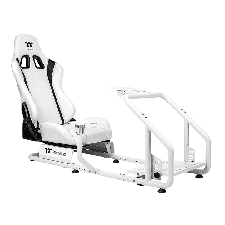 Thermaltake GR300 Racing Simulator Cockpit, Up to 100kg Weight Capacity, Adjustable PVC Racing Seat, Pedal Brackets, Sandblasted Aluminum Anodizing Finish, Cable Management, Snow | GSC-R30-CPASWH-01 thumbnail 1