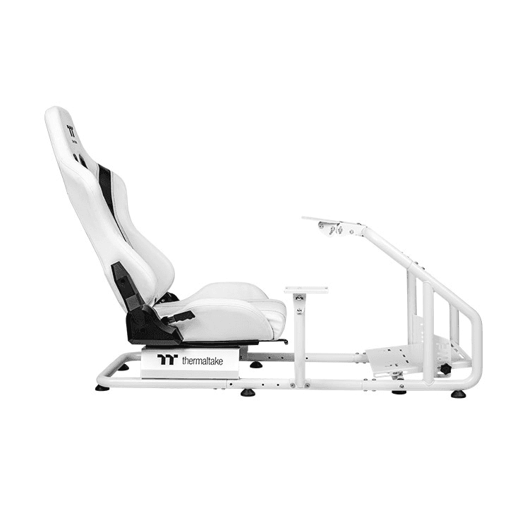 Thermaltake GR300 Racing Simulator Cockpit, Up to 100kg Weight Capacity, Adjustable PVC Racing Seat, Pedal Brackets, Sandblasted Aluminum Anodizing Finish, Cable Management, Snow | GSC-R30-CPASWH-01 thumbnail 2