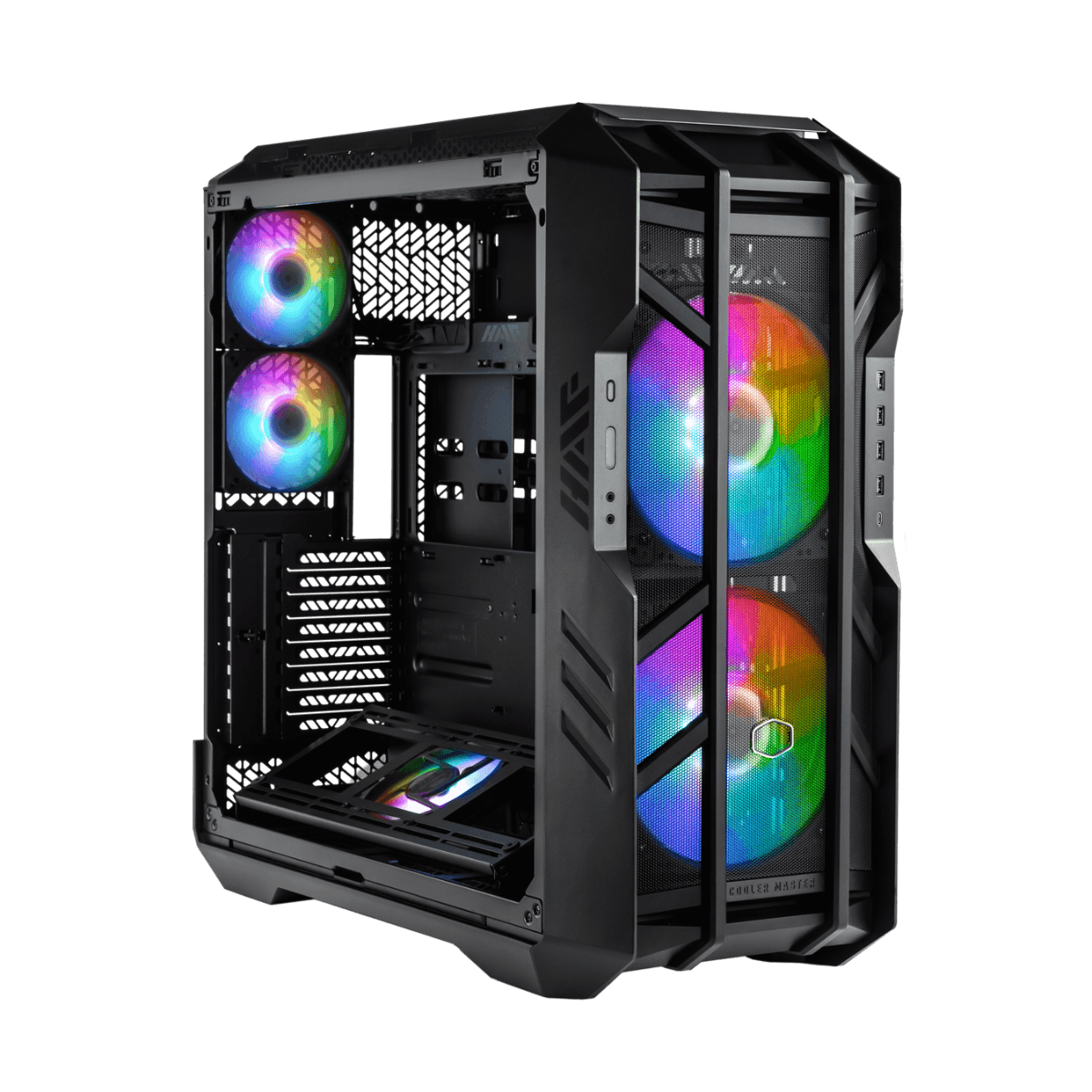 Cooler Master HAF 700 Full Tower Computer Case, 2x SickleFlow 20cm aRGB & 3x 12cm aRGB Included Fans, Up to 480mm Radiator & 17x Fan Support, Tempered Glass Side Panel, Grey | H700-IGNN-S00 thumbnail 3