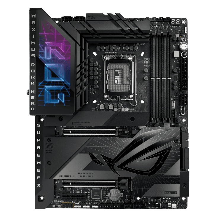 ASUS ROG MAXIMUS Z790 DARK HERO LGA1700 ATX Motherboard, Intel Z790 Chipset, 4x DDR5 DIMM, 192GB Max Memory, Intel WiFi 7, BTv5.4, 2.5Gb ETH, PCIe 5.0 x16, HDMI/Thunderbolt 4/USB-C | 90MB1F90-M0EAY0 thumbnail 4