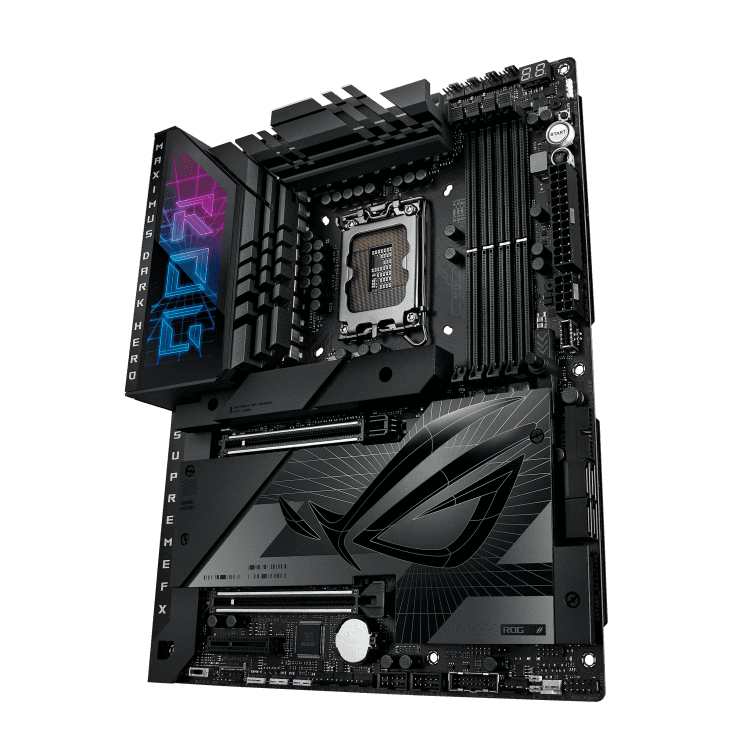 ASUS ROG MAXIMUS Z790 DARK HERO LGA1700 ATX Motherboard, Intel Z790 Chipset, 4x DDR5 DIMM, 192GB Max Memory, Intel WiFi 7, BTv5.4, 2.5Gb ETH, PCIe 5.0 x16, HDMI/Thunderbolt 4/USB-C | 90MB1F90-M0EAY0 thumbnail 3