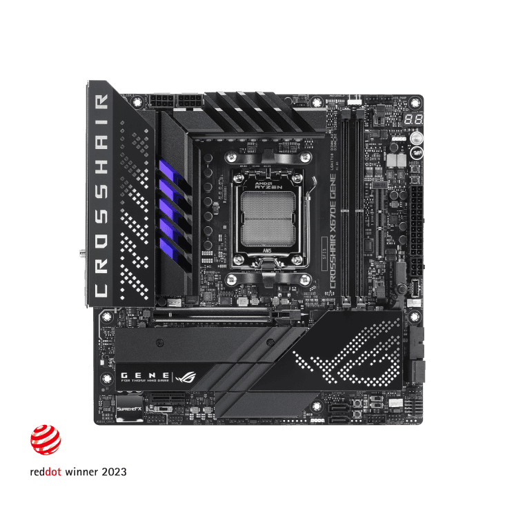 ASUS ROG CROSSHAIR X670E GENE ATX DDR5 Motherboard, AM5 Socket, AMD X670 Chipset, 64GB DIMM Max Memory, WiFi 6E, Intel 2.5Gb Ethernet, PCIe 5.0, M.2 Heatsink, USB Ports | 90MB1B80-M0EAY0 thumbnail 7