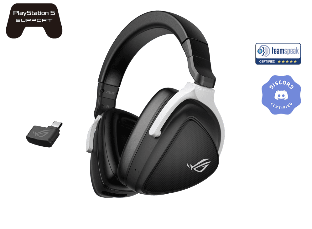ASUS ROG Delta S Wireless Gaming Headset (AI Beamforming Mic, 7.1 surround sound, 50mm Drivers, Lightweight, Low-latency, 2.4GHz, Bluetooth, USB-C, For PC, Mac, PS4, PS5, Switch, Mobile Device)- Black| 90YH03IW-B3UA00 thumbnail 1