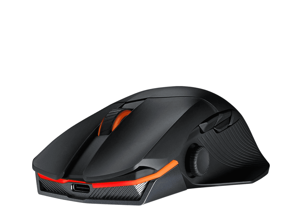 ASUS ROG Chakram X Origin RGB Wireless Gaming Mouse, 36000 DPI AimPoint Optical Sensor, 2.4 GHz / BT / Wired Tri-Mode Connect, Up to 150H Battery Life, 11 Programmable Buttons, Black | 90MP02N1-BMUA00 thumbnail 1
