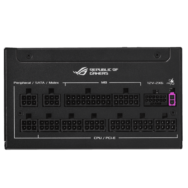 ASUS ROG Strix 1200W Fully Modular Power Supply, 80 PLUS Platinum Efficiency, Active PFC, GaN MOSFET, ATX 3.1 Compatible, Cybernetic Lambda A+, Dual Ball Fan bearings, Black | 90YE00W0-B0NA00 thumbnail 4