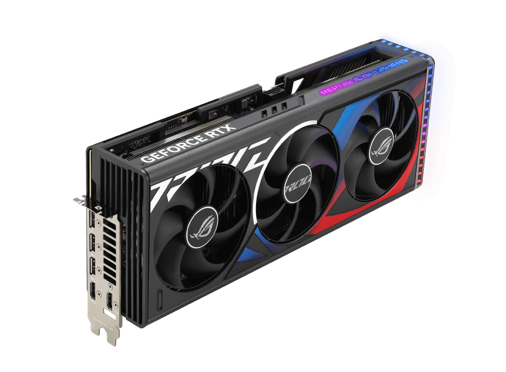 ASUS ROG STRIX GAMING RTX 4090 OC Edition Graphics Card, 24GB GDDR6X 384bit Memory, 2610 MHz Engine Clock, 16384 CUDA Cores, 21Gbps Memory Speed, 3.5 Slot, PCI 4.0, OpenGL 4.6, Black | 90YV0ID0-M0NA00 thumbnail 1