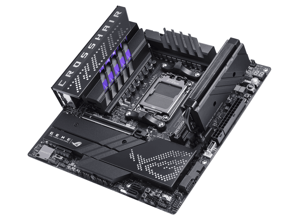 ASUS ROG CROSSHAIR X670E GENE ATX DDR5 Motherboard, AM5 Socket, AMD X670 Chipset, 64GB DIMM Max Memory, WiFi 6E, Intel 2.5Gb Ethernet, PCIe 5.0, M.2 Heatsink, USB Ports | 90MB1B80-M0EAY0 thumbnail 6