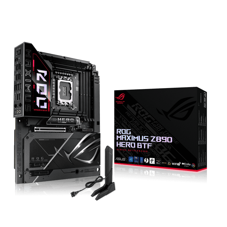 ASUS ROG Maximus Z890 Hero BTF LGA 1851 ATX Motherboard, Intel Z890 Chipset,4x DIMM DDR5 Slot, Up to 256GB Max Memory, 1x PCIe 5.0 x16 SafeSlot, 6x M.2 Slots, WiFi & BT Connectivity | 90MB1KG0-M0EAY0 thumbnail 3