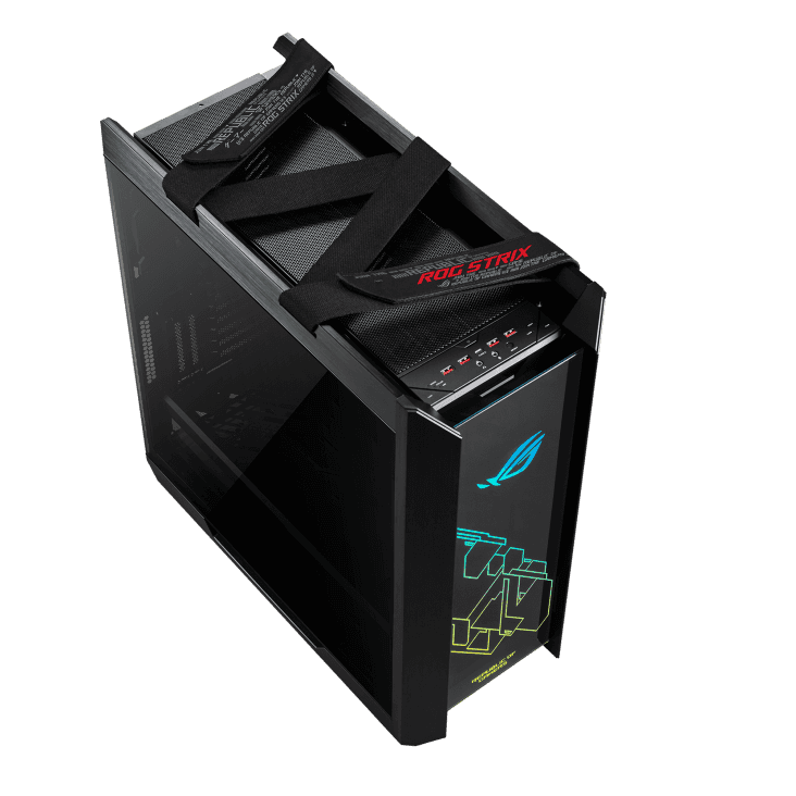 ASUS ROG Strix Helios Gx601 ROG Strix Helios RGB ATX/EATX mid-tower Gaming Case, Aluminum frame, GPU braces, 420mm radiator support and Aura Sync, Black | 90DC0020-B39000 thumbnail 3