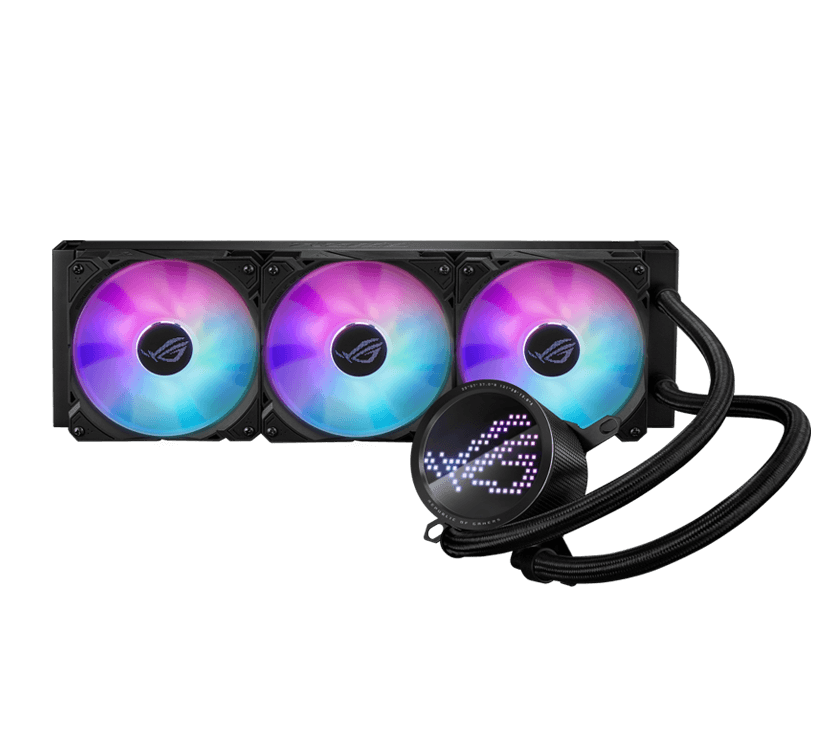 ASUS ROG Ryuo III 360 all-in-one liquid CPU cooler with Asetek 8th gen pump solution, Anime Matrix??? LED Display and ROG ARGB cooling fans. BLACK | 90RC00I1-M0UAY0 thumbnail 6