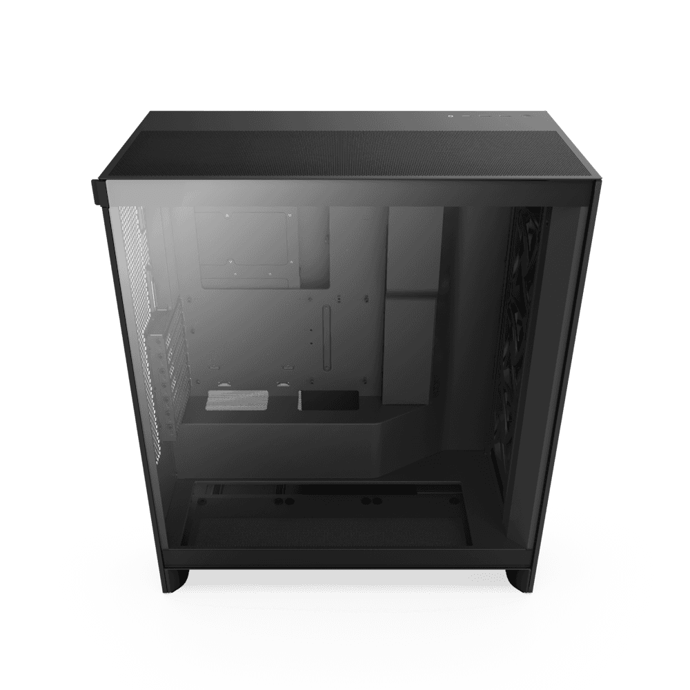 NZXT H7 Flow Mid-Tower ATX Airflow Computer Case, 3x F120Q included, 420mm Radiator Support, SGCC Steel, Ultra-Clear Tempered Glass Material, Up to 10x Fan Capacity, Black | CM-H72FB-01 thumbnail 1