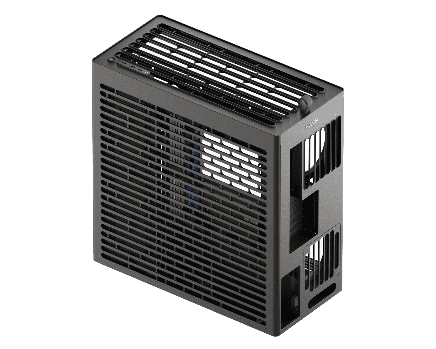 HAVN HS 420 VGPU Mid-tower PC Case, Motherboard Supports Upto E-ATX, VGPU Mount Kit with a PCI E 5.0 riser cable, 11x Fan Support, 3-way Adjustable GPU Support, Black | HVN-CA-HS420-08 thumbnail 5