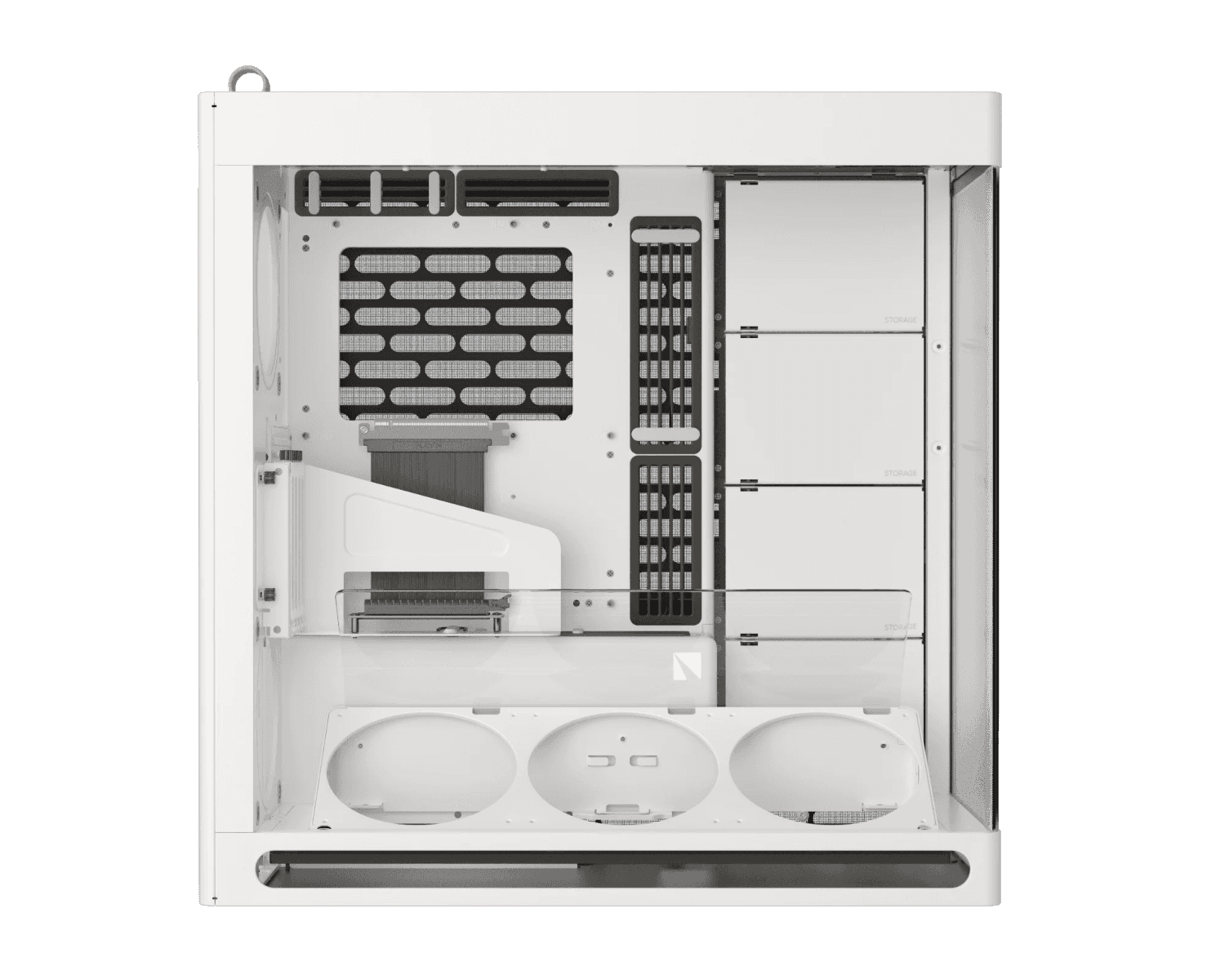 HAVN HS 420 VGPU Mid-tower PC Case, MoBo Upto E-ATX, VGPU Mount Kit with a PCI E 5.0 riser cable, 11x Fan Support, 3-way, White | HVN-CA-HS420-07 thumbnail 4