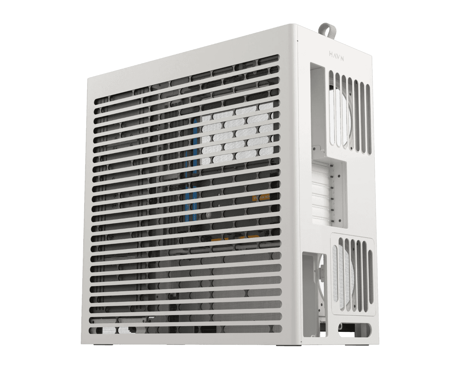 HAVN HS 420 VGPU Mid-tower PC Case, MoBo Upto E-ATX, VGPU Mount Kit with a PCI E 5.0 riser cable, 11x Fan Support, 3-way, White | HVN-CA-HS420-07 thumbnail 3