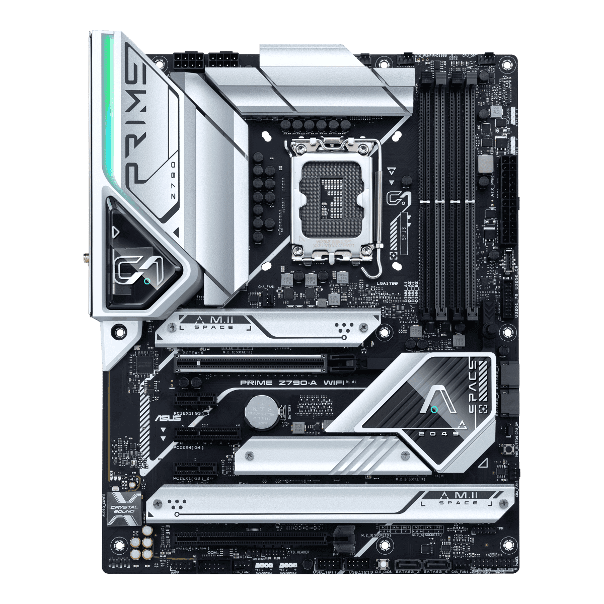 Asus Prime Z790-A Wifi 6E ATX Motherboard, Socket Intel LGA1700, Z790 Chipset, PCIe 5.0, 128GB DDR5 Max Memory, 4x M.2 Slots, Intel 2.5 Gb LAN, USB 3.2, Aura Sync RGB Lighting | 90MB1CS0-M0EAY0 thumbnail 3