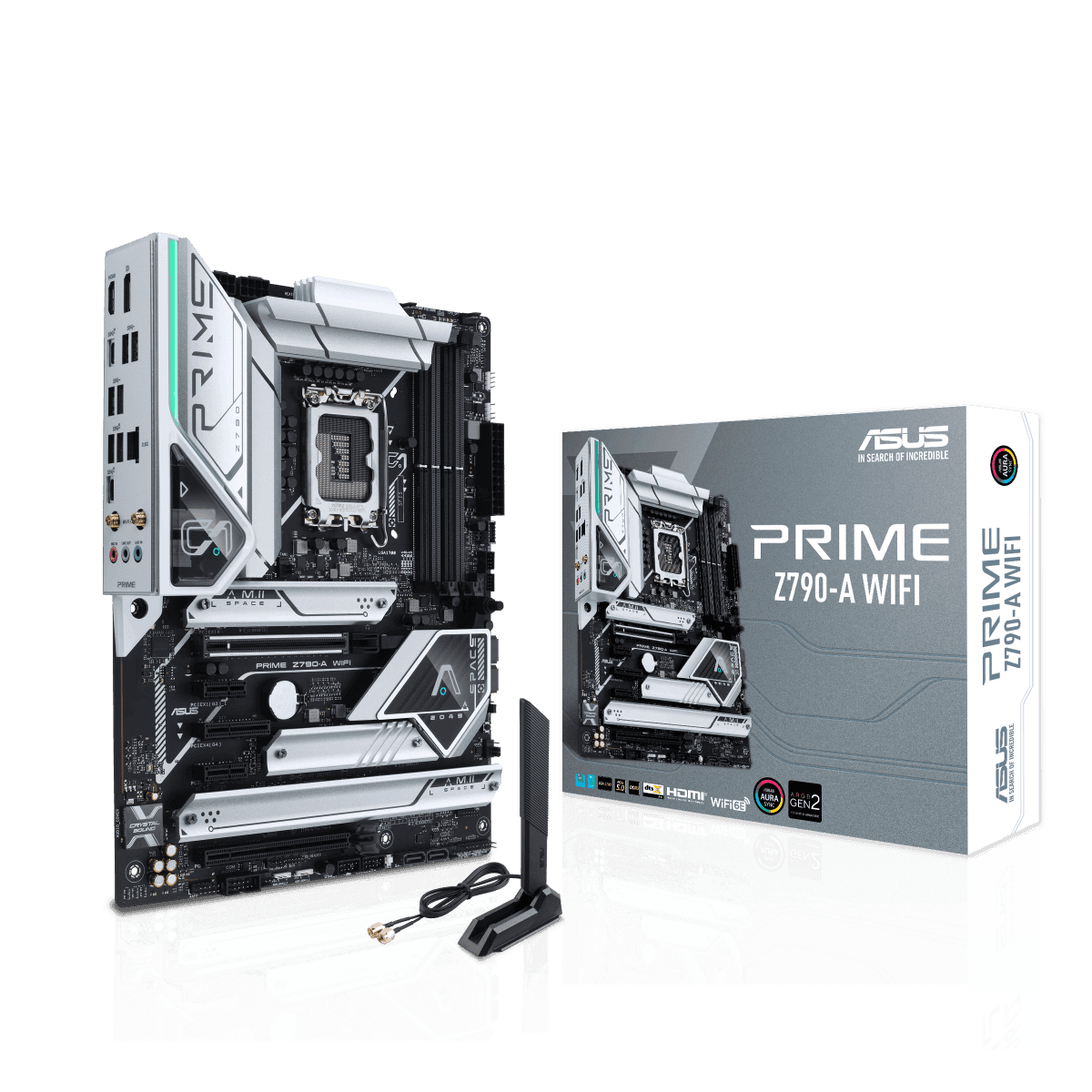 Asus Prime Z790-A Wifi 6E ATX Motherboard, Socket Intel LGA1700, Z790 Chipset, PCIe 5.0, 128GB DDR5 Max Memory, 4x M.2 Slots, Intel 2.5 Gb LAN, USB 3.2, Aura Sync RGB Lighting | 90MB1CS0-M0EAY0 thumbnail 1