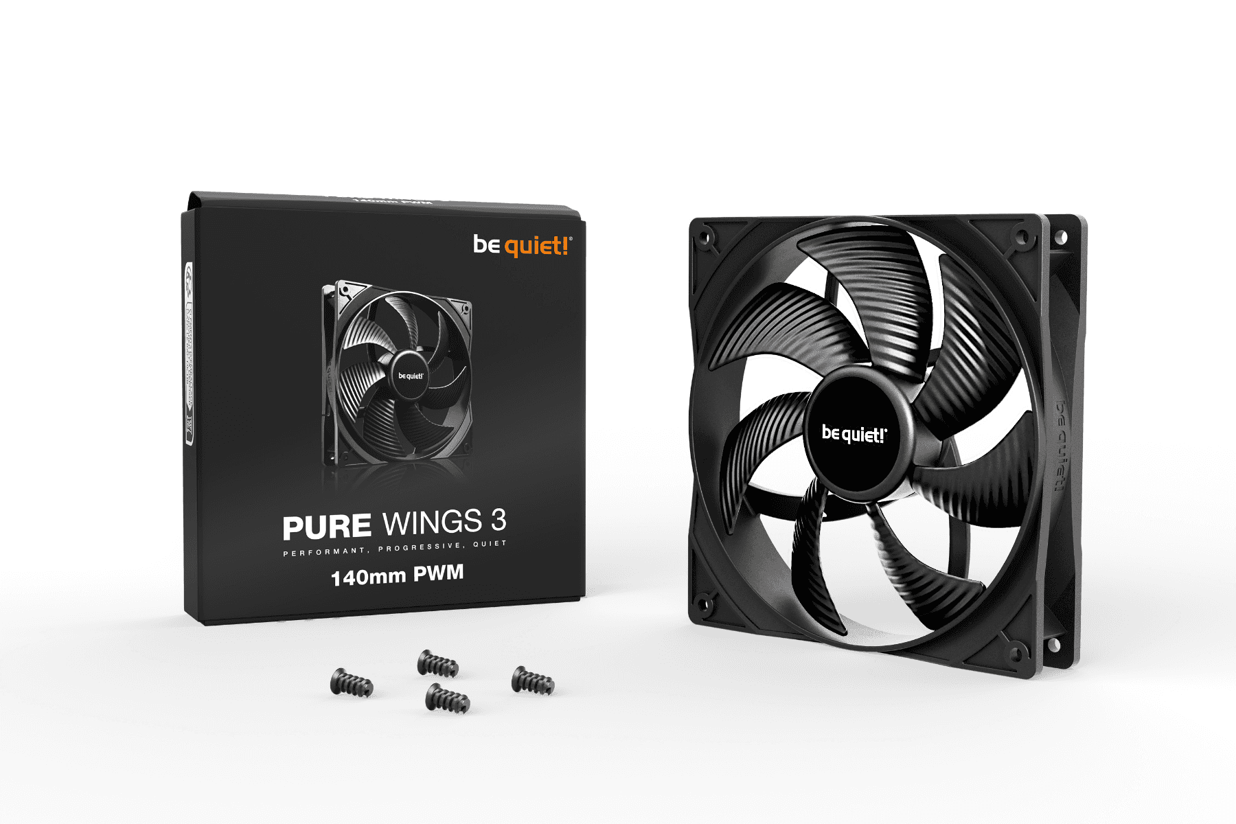 Be quiet! PURE WINGS 3 140mm PWM High-Speed Case Fans, 7 Airflow-Optimized Fan Blades, 1200RPM Fan Speed, Up to 57.4 CFM Airflow, Rifle Bearing Technology, Black | BL108 thumbnail 1