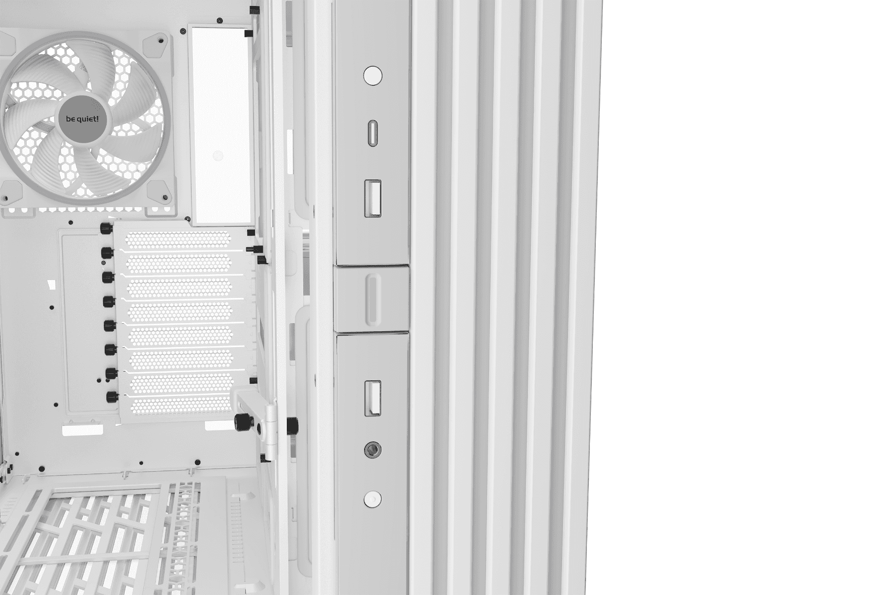 Be Quiet! Light Base 900 FX White PC Case, Stunning Panoramic View, Show Case, Dual Chamber Design, Solid ARGB LED Strip, 4 Light Wings PWM White Fan, Inverted and Horizontal |BGW72 thumbnail 5
