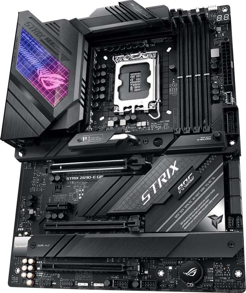 Asus Rog Strix Z690-E Gaming WiFi Intel LGA 1700 ATX Motherboard, 18+1 Power Stages, DDR5, PCIe 5.0, M.2 Combo-Sink, WiFi 6E, 2.5 GB Ethernet, Five M.2, Aura Sync | 90MB18J0-M0EAY0 thumbnail 4