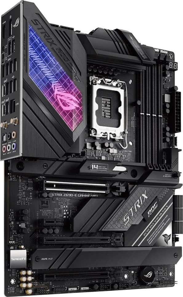 Asus Rog Strix Z690-E Gaming WiFi Intel LGA 1700 ATX Motherboard, 18+1 Power Stages, DDR5, PCIe 5.0, M.2 Combo-Sink, WiFi 6E, 2.5 GB Ethernet, Five M.2, Aura Sync | 90MB18J0-M0EAY0 thumbnail 5