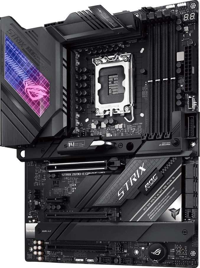 Asus Rog Strix Z690-E Gaming WiFi Intel LGA 1700 ATX Motherboard, 18+1 Power Stages, DDR5, PCIe 5.0, M.2 Combo-Sink, WiFi 6E, 2.5 GB Ethernet, Five M.2, Aura Sync | 90MB18J0-M0EAY0 thumbnail 3