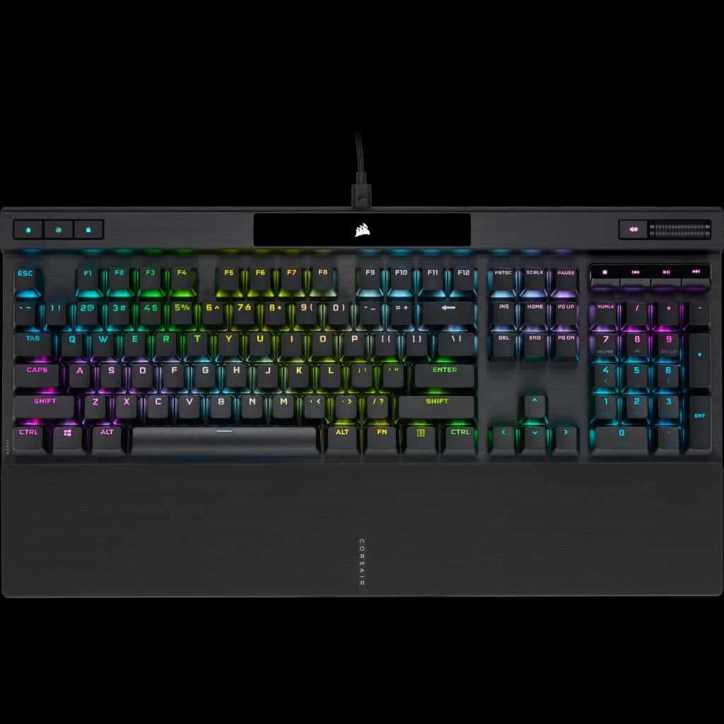 Corsair K70 RGB Pro Mechanical Wired Keyboard, Cherry MX Red Switch, 104 Keys Matrix, Up to 8000Hz with Axon, PBT Double Shot Keycaps, Soft Touch Palm Rest, English Layout, Black | CH-9109410-NA thumbnail 3