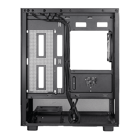 Silverstone Lucid 04 Panoramic Micro-ATX CASE, 270?? Panoramic Tempered Glass View, Motherboard Supports Micro-ATX, 280mm Radiator Compatibility, Top I/O includes 1 x USB Type-C, 2 x USB 3.0, 1 x Audio, 1 x Mic, Black | SST-LD04-B-ARGB thumbnail 3