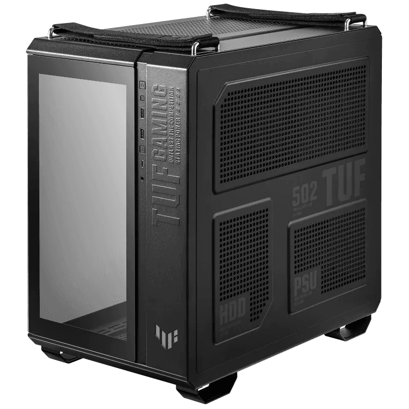 ASUS TUF Gaming GT502 Black ATX Mid-Tower Computer Case with Front Panel RGB Button, USB 3.2 Type-C and 2x USB 3.0 Ports, 2- way Graphic Card Mounting Orientation Compatible, 360mm and 280mm Radiator | 90DC0090-BC9000 thumbnail 9