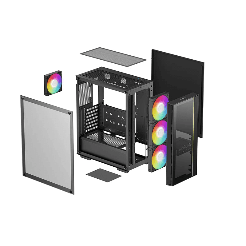 Deepcool MATREXX 55 V4 C ATX Mid-Tower Computer Case, 3x140mm 1x120mm ADD-RGB Fans, Full Sized Tempered Glass, Black | R-MATREXX55-BCADA4-G-4 thumbnail 5