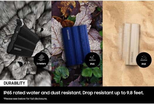 Samsung T7 Shield 4TB Portable External SSD, USB 3.2 Gen2 Interface (10 Gbps), Read/Write Speeds Up to 1050/1000 MB/s, AES 256-bit Encryption, Rugged, IP65 Dust & Water Resistant, Black | MU-PE4T0S/WW thumbnail 3