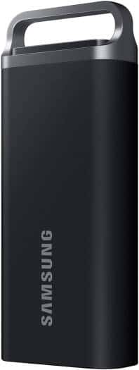 Samsung T5 EVO 8TB USB 3.2 Gen 1 Portable External SSD, Up to 460 MB/s Data Transfer Rate, Rubber Skin Design, AES 256-Bit Hardware Encryption, Integrated Hook - Black | MU-PH8T0S/WW thumbnail 3