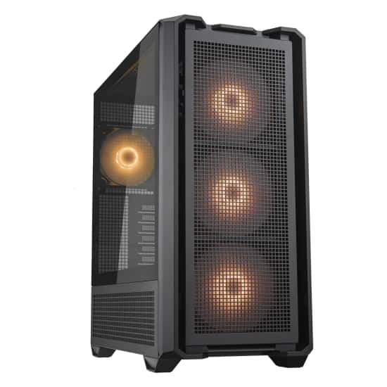 Cougar MX600 RGB ATX Full Tower PC Case, Up to 360MM Radiator, 4xARGB Pre-Installed Fans, USB-C Gen2x1, USB 3.0x2, Audio, RGB Button, Black | 3857C90.0001 thumbnail 2