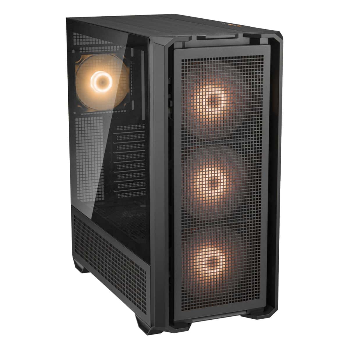 Cougar MX600 RGB ATX Full Tower PC Case, Up to 360MM Radiator, 4xARGB Pre-Installed Fans, USB-C Gen2x1, USB 3.0x2, Audio, RGB Button, Black | 3857C90.0001 thumbnail 4