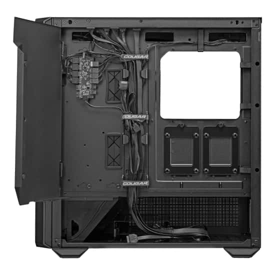 Cougar MX600 RGB ATX Full Tower PC Case, Up to 360MM Radiator, 4xARGB Pre-Installed Fans, USB-C Gen2x1, USB 3.0x2, Audio, RGB Button, Black | 3857C90.0001 thumbnail 5