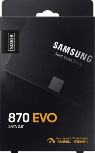 Samsung 500GB 870 EVO SATA III 2.5" Internal SSD, Up to 560 MB/s Seq Read & 530 MB/s Seq Write Speed, V-NAND Technology, 512MB LPDDR4 Cache, MKX Controller, 1.5M Hrs. MTBF, Black | MZ-77E500BW thumbnail 5