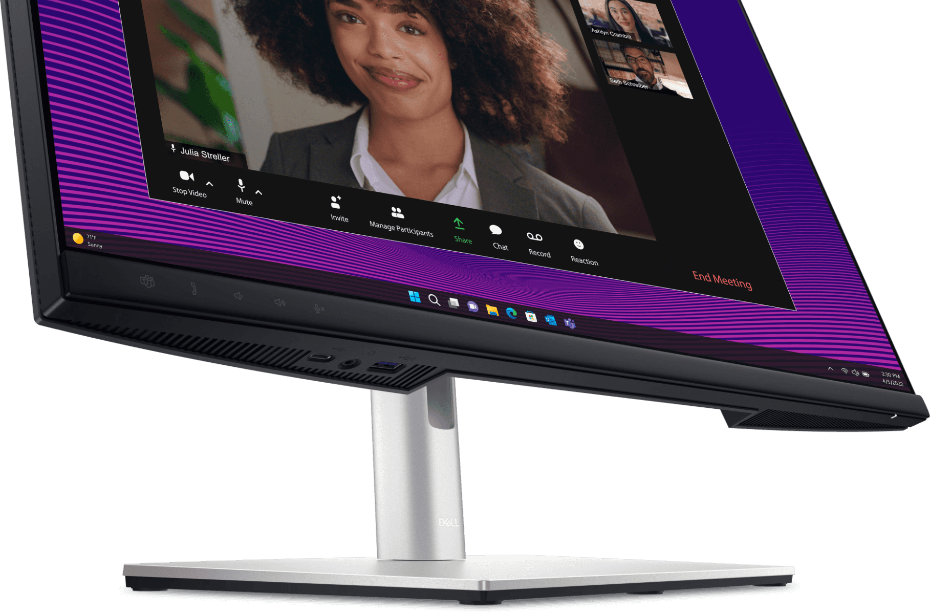 Dell P2724DEB Video Conferencing Monitor, 27" QHD (2560 x 1440) IPS Display, 60Hz, 5ms (Fast GtG), Built-In Camera, Microphone, & Speaker, 16.7M Color Display, Black/White | P2724DEB +Dell 27 P27 Video Conference Monitor thumbnail 5