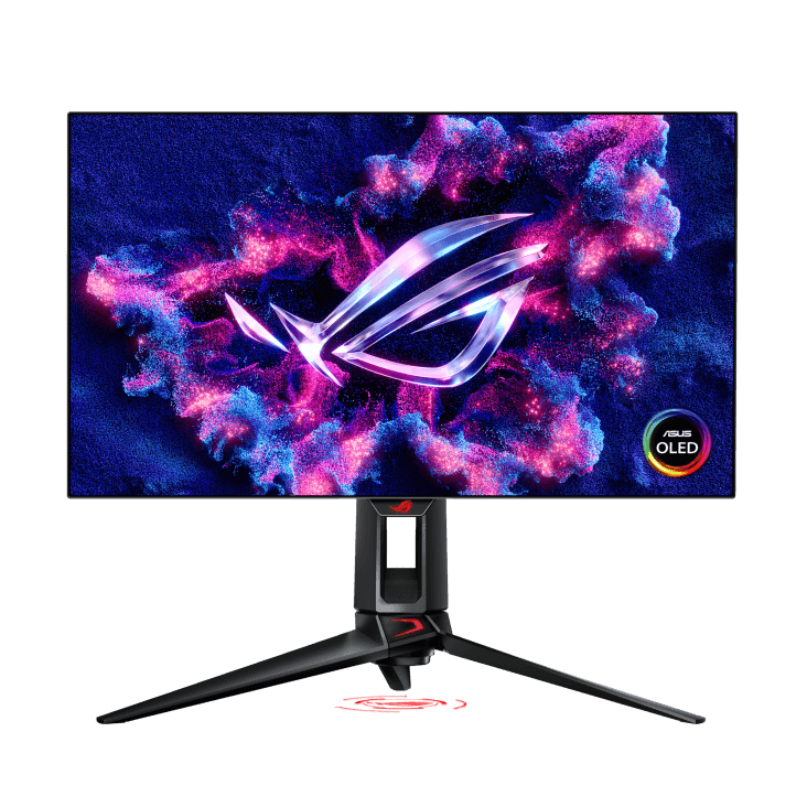 ASUS ROG Swift OLED PG27AQDP Gaming monitor, 27-inch WOLED panel, 480 Hz (above 360Hz), (2560x1440) WOLED, 0.03 ms (GTG), G-SYNC, Custom heatsink, ASUS OLED Care+, AI Assistant, VESA DisplayHDR 400 True Black, 99% DCI-P3 | 90LM0A20-B01A70 thumbnail 1