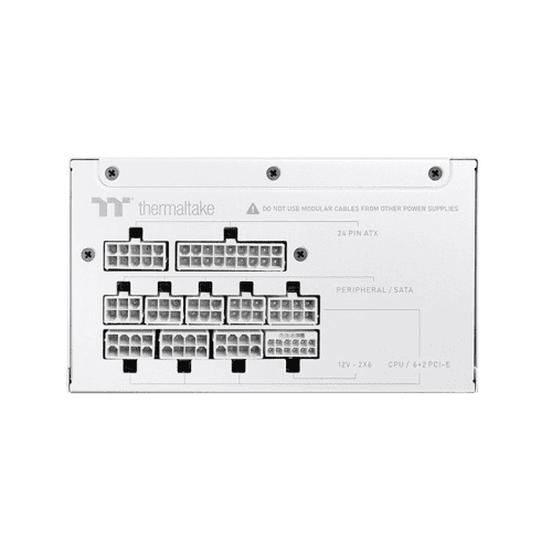 Thermaltake TOUGHPOWER GT Snow 850W Fully Modular Power Supply (PSU), 80 PLUS Gold, ATX 3.1 & PCIe 5.0 Ready, 12V-2x6 Connector | PS-TPT-0850FNFAGK-W thumbnail 3