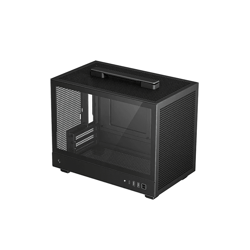 Deepcool CH160 Mini ITX High-Airflow Case, Mini-ITX Motherboard Support, PSU Support Upto SFX L,  1x 2.5 & 3.5 Drive Bays, ABS+SPCC+Tempered Glass, Black | R-CH160-BKNGI0-G-1 thumbnail 1